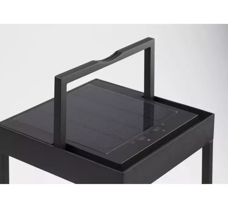 Lampe à poser, KASP Lampe balise portable, noir, IP65, LED, 2700K-3000K, 150lm, Ø18,4cm, H30cm - FARO