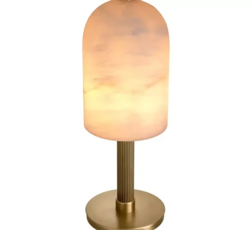 Lampe à poser, Kayla, Albâtre, laiton antique, Ø22cm, H61,5cm - Eichholtz