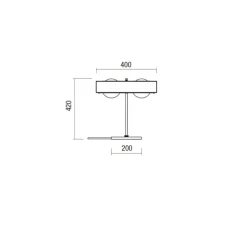 Lampe à poser, Kernel, blanc, laiton, LED, L40cm, H20cm - Bert Frank