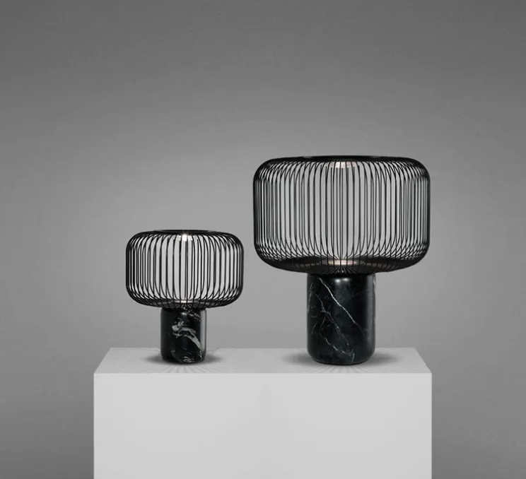 Lampe à poser, Keshi, marbre noir, H44cm, Ø50cm - B-LUX
