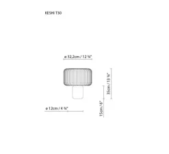 Lampe à poser, Keshi, noir, H35cm - B-LUX