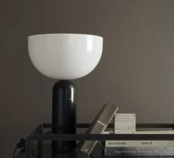 Lampe à poser, Kizu Large, Marbre noir, blanc, Ø30cm, H45cm - New Works