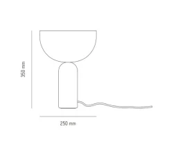 Lampe à poser, Kizu Small, blanc et marbre gris du marais, Ø25cm, H35cm - New Works