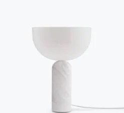 Lampe à poser, Kizu Small, Marbre blanc, Ø25cm, H35cm - New Works