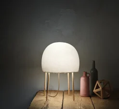 Lampe à poser, Kurage, blanc et frêne, Ø34cm, H49cm - Foscarini