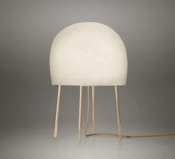 Lampe à poser, Kurage, blanc et frêne, Ø34cm, H49cm - Foscarini