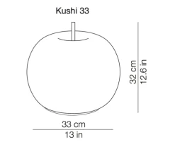 Lampe à poser, Kushi 33, blanc et cuivre, Ø33cm, H32cm - KDLN
