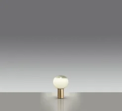 Lampe à poser, Laguna Tavolo, transparent fumé, laiton satiné, Ø16cm, H24,1cm - Artemide