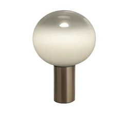 Lampe à poser, Laguna Tavolo, transparent fumé, bronze satiné, dimmable, Ø26cm, H38,3cm - Artemide