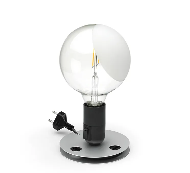 Lampe à poser, Lampadina, noir, LED, 2700K, 200lm, Ø12,5cm, H24cm - Flos