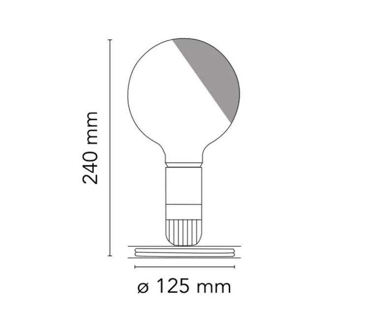 Lampe à poser, Lampadina, noir, LED, 2700K, 200lm, Ø12,5cm, H24cm - Flos