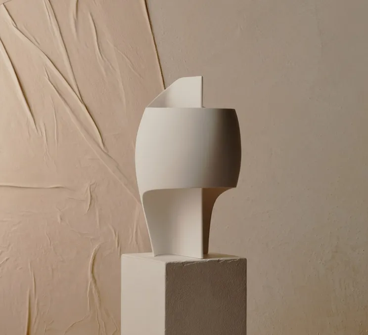 Lampe à poser, Lampe B, gypse blanc, LED, 2200K, 750 lm, L24cm, H39cm - Thierry Dreyfus -DCW éditions Paris