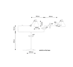 Lampe à poser, Lampe Gras N°317, cuivre, L72cm, H65cm - DCW éditions Paris