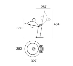 Lampe à poser, Lampiatta, rouge, L28,2cm, H48,4cm - Stilnovo
