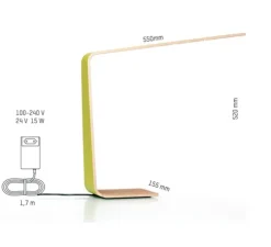 Lampe à poser, LED4, noyer, 2700K, H52cm - TUNTO