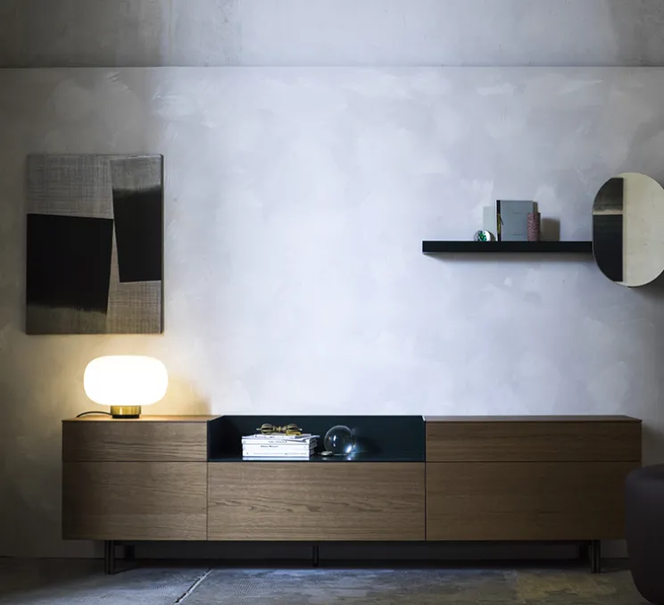 Lampe à poser, Legier 557.34, verre opalin blanc et base laiton brossé, IP40, LED, 2700K, 800lm, Ø35cm, H26cm - Tooy