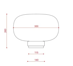 Lampe à poser, Legier 557.34, verre opalin blanc et base laiton brossé, IP40, LED, 2700K, 800lm, Ø35cm, H26cm - Tooy