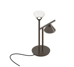 Lampe à poser, Lifa, 565.32, titanium, globes fumé et transparent, IP40, LED, 2700K, 700 lm, L18cm, H49,5cm - Tooy