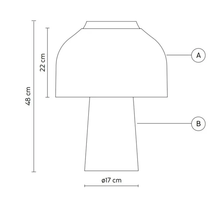 Lampe à poser, Lilly, verre givré, blanc mat, Ø36cm, H48cm - Karman