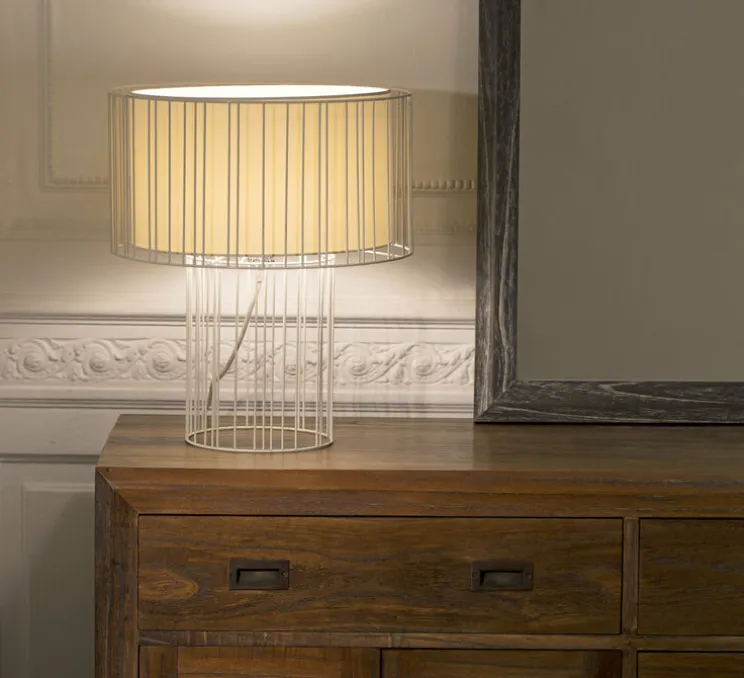 Lampe à poser, Linda, blanc, LED, H47cm, Ø40cm - Faro