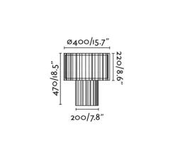 Lampe à poser, Linda, noir, LED, H47cm, Ø40cm - Faro