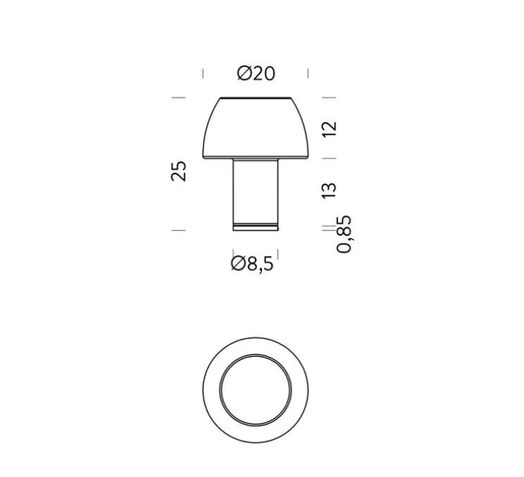 Lampe à poser, Lorosae, réédition d'Alavaro Siza, jaune sorrento, IP54, LED, dim, 2700K, 380 lm, Ø20cm, H25cm - Nemo Lighting