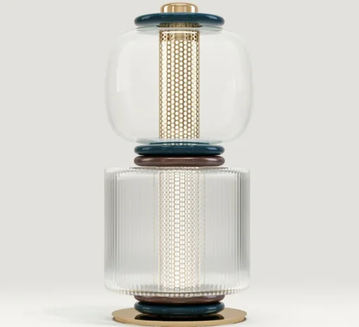Lampe à poser, Loulou 2 modules, Bleu minuit, Ø34cm, H72cm - Sarah Lavoine
