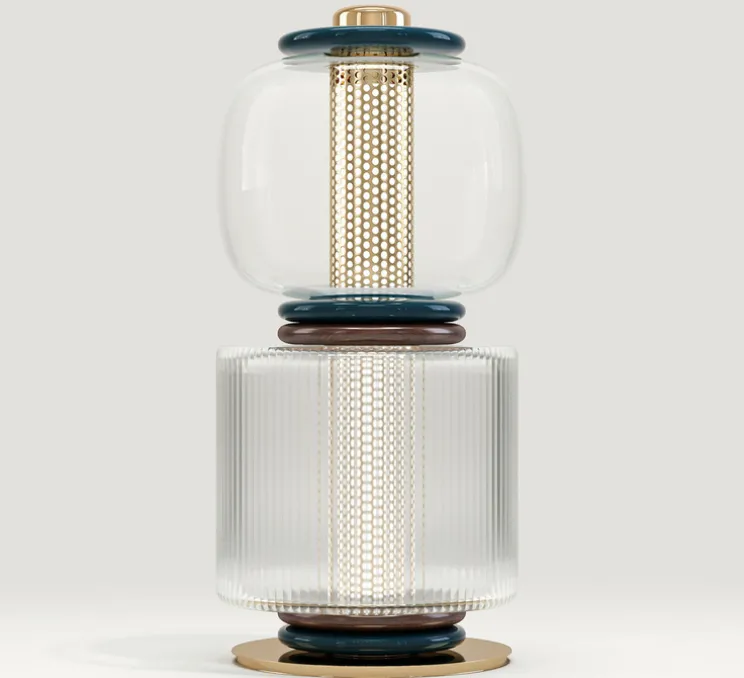 Lampe à poser, Loulou 2 modules, Bleu minuit, Ø34cm, H72cm - Sarah Lavoine