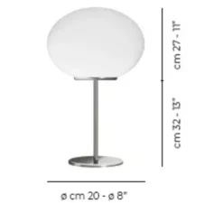 Lampe à poser, Lucciola LT 30 P , blanc mat, nickel satiné, Lcm, H59cm - Vistosi