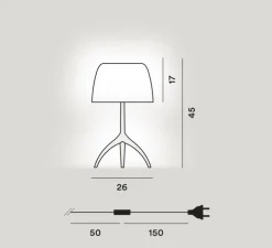 Lampe à poser, Lumiere Grande 30th Pastilles ON/OFF, blanc, or, Ø26cm, H45cm - Foscarini