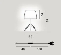 Lampe à poser, Lumiere Piccola Nuances, cipria, rose, Ø20cm, H35cm - Foscarini
