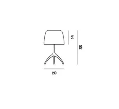 Lampe à poser, Lumiere piccola, beige, aluminium, Ø20cm, H35cm - Foscarini