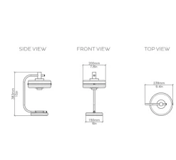 Lampe à poser, Masina 200, bronze, base blanche et câble rouge, Ø20cm, H38,3cm - bert frank