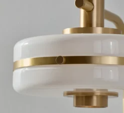 Lampe à poser, Masina 200, laiton brossé, base satin dove et câble crème, Ø20cm, H38,3cm - bert frank