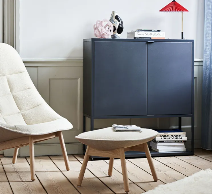 Lampe à poser, Matin 300, rouge vif, LED, 2800K, 150lm, Ø30cm, H38cm - HAY