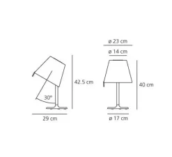 Lampe à poser, Melampo Notte, gris, Ø29cm, H42,5cm - Artemide