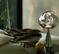 Lampe à poser, Melt Cone Fat, argent, LED, dim, 3000K, 800 lm, Ø25cm, H64,5cm - Tom Dixon