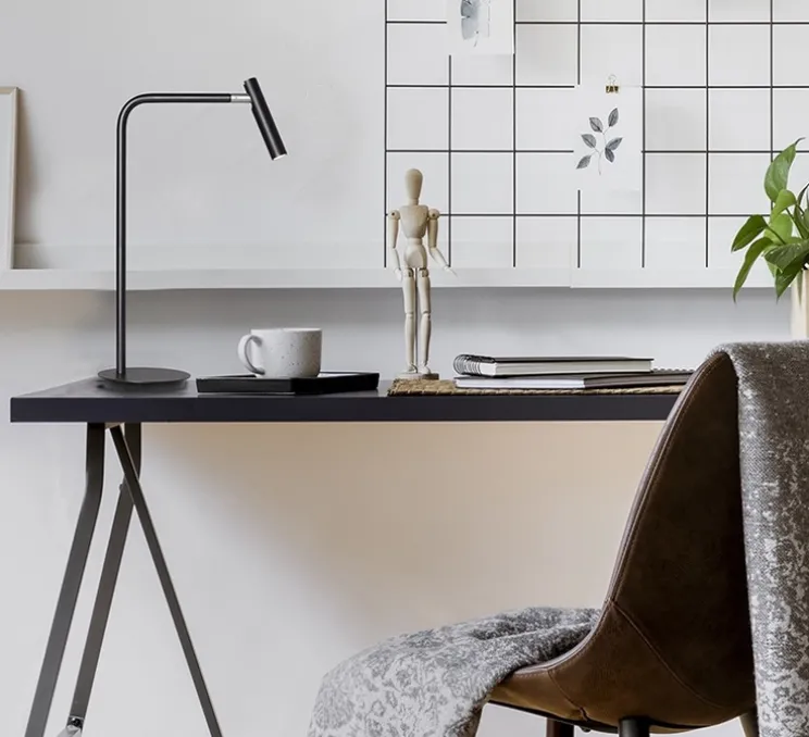 Lampe à poser, MiniSpot, noir, LED, dim, 3000K, 260 lm, L12,5cm, H40cm - Alma light