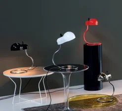 Lampe à poser, Minitopo, noir et chrome, L19,4cm, H36cm - Stilnovo