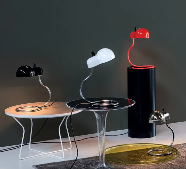Lampe à poser, Minitopo, noir et chrome, L19,4cm, H36cm - Stilnovo