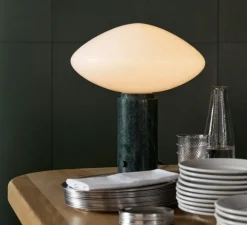 Lampe à poser, Mist AP17, marbre vert Guatemala, Ø37cm, H41cm - Andtradition