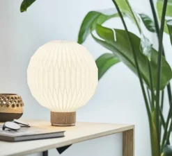 Lampe à poser, Model 375, abat-jour papier, réédition d'Esben Klint, blanc, Ø18cm, H21cm - Le Klint