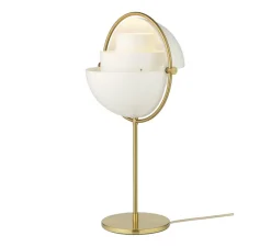 Lampe à poser, Multi-Lite, laiton et blanc, Ø25,5cm, H50cm - Gubi
