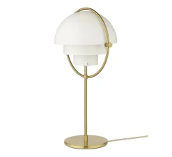 Lampe à poser, Multi-Lite, laiton et blanc, Ø25,5cm, H50cm - Gubi