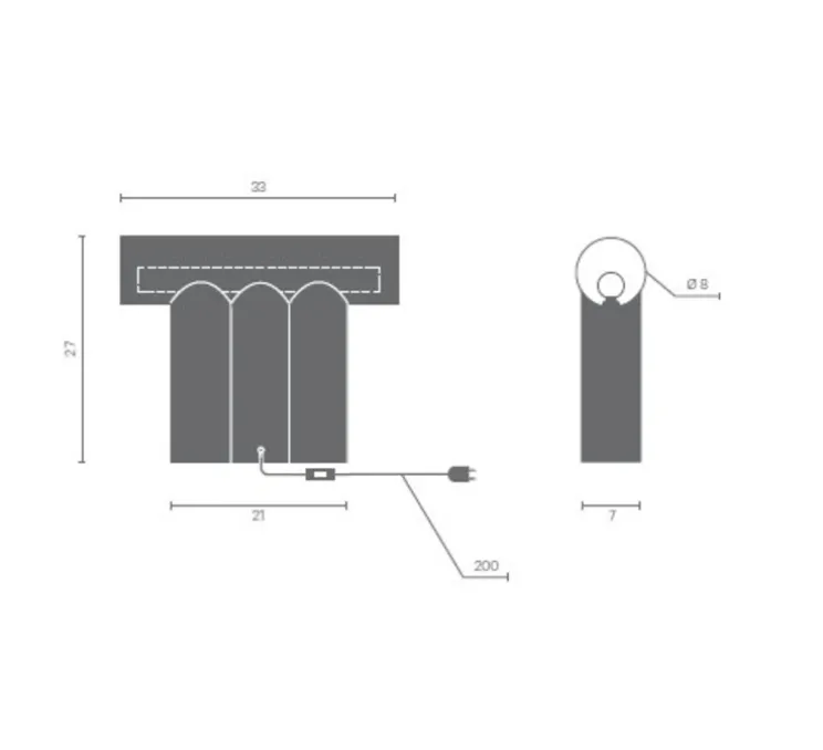 Lampe à poser, MULTITUDE 3, rose, L33cm, H27cm - Matière Grise