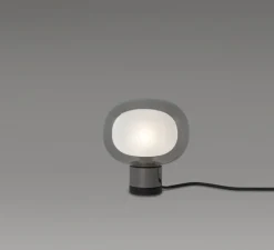 Lampe à poser, Nabila 552.36, noir matt, noir chromé et verre fumé, IP40, Ø16cm, H17,5cm - Tooy