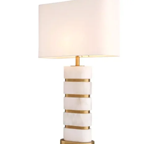 Lampe à poser, Newall, Albâtre, laiton antique, L55,5cm, H93cm - Eichholtz