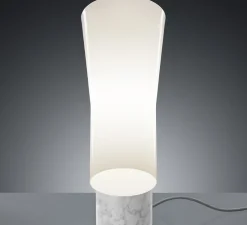 Lampe à poser, Nile, Marbre de carrare, diffuseur blanc, L41cm, H55cm - Foscarini