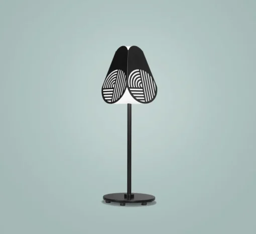 Lampe à poser, Notic, noir et blanc, Ø15,3cm, H47,5cm - Oblure