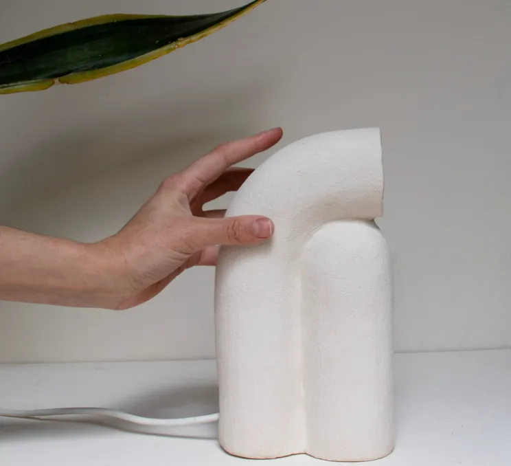 Lampe à poser, Nour, blanc, L13cm, H23cm - Alice Lahana Studio